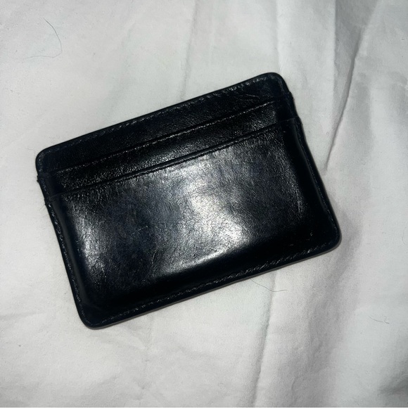 Tory Burch Card Holder Wallet with gold metal Logo - black leather - Picture 2 of 3